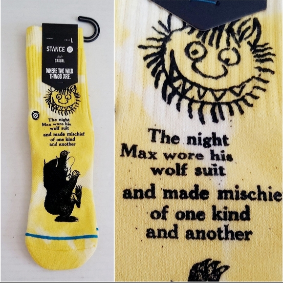Stance kids casual socks Where The Wild Things Are size Lg (New) - Picture 3 of 4